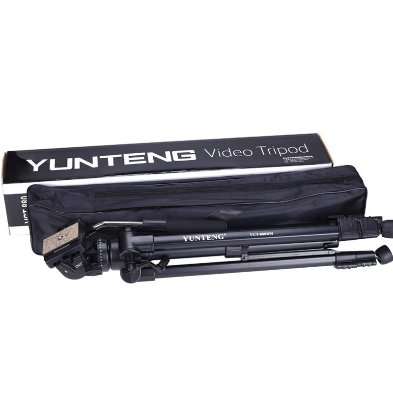 Imagem -03 - Photo Studio Novo Tripé Yunteng Vct880 Tripé de Alumínio para Dslr Suporte da Câmera Flexível Fotografia Kit