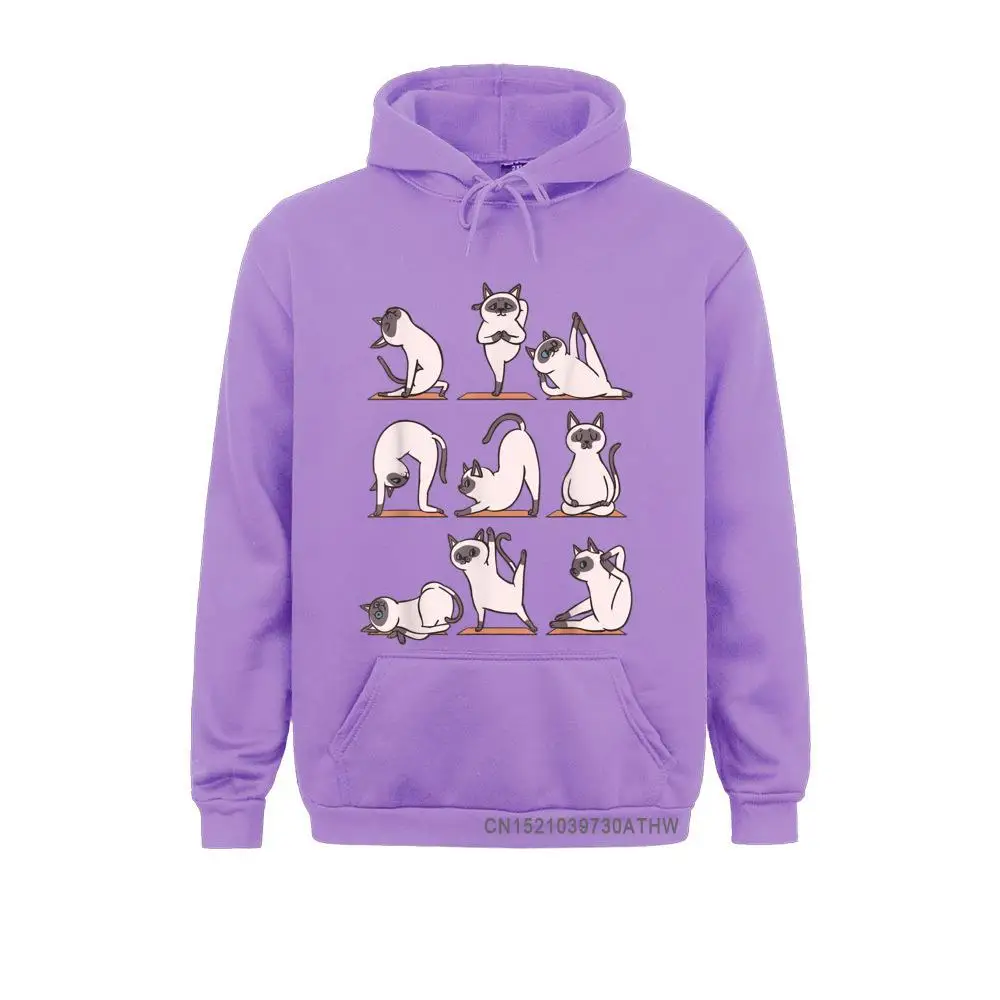 Normal Siamese Cat Yoga Hooded Tops Men Sweatshirts Autumn Hoodies Long SleeveFunky Printed Men Sweatshirts