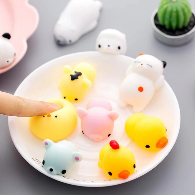 Cute Mini Stress Squishy Squeeze Animal Toy Dolls Antistress Mini Cat Panda Kawaii Fidget Toys Antistress Dolls