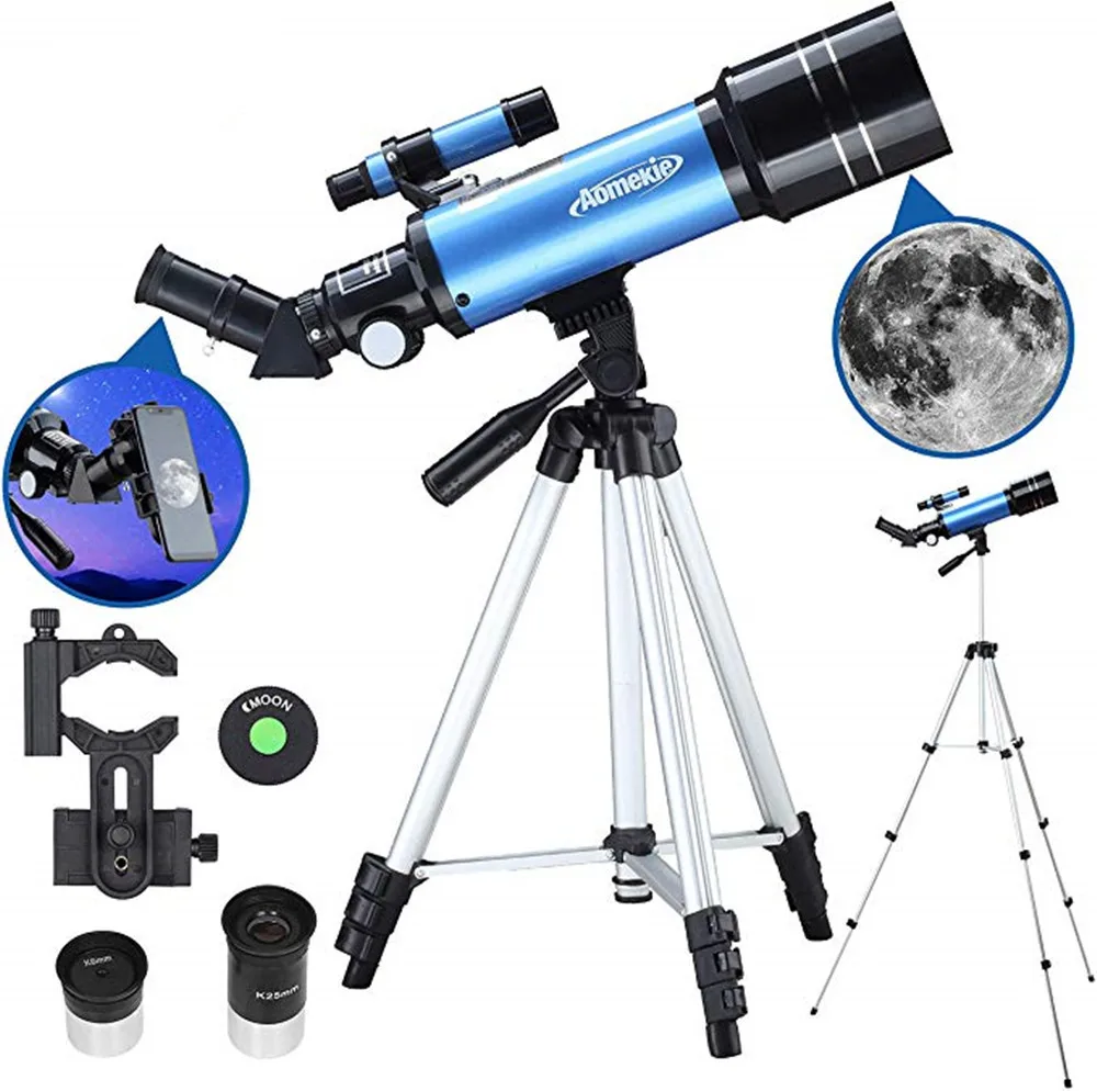 

Kids Telescope for Adults Astronomy Beginners 70mm Refractor Telescopes with Adjustable 51inch Tripod Phone Adapter Finderscope