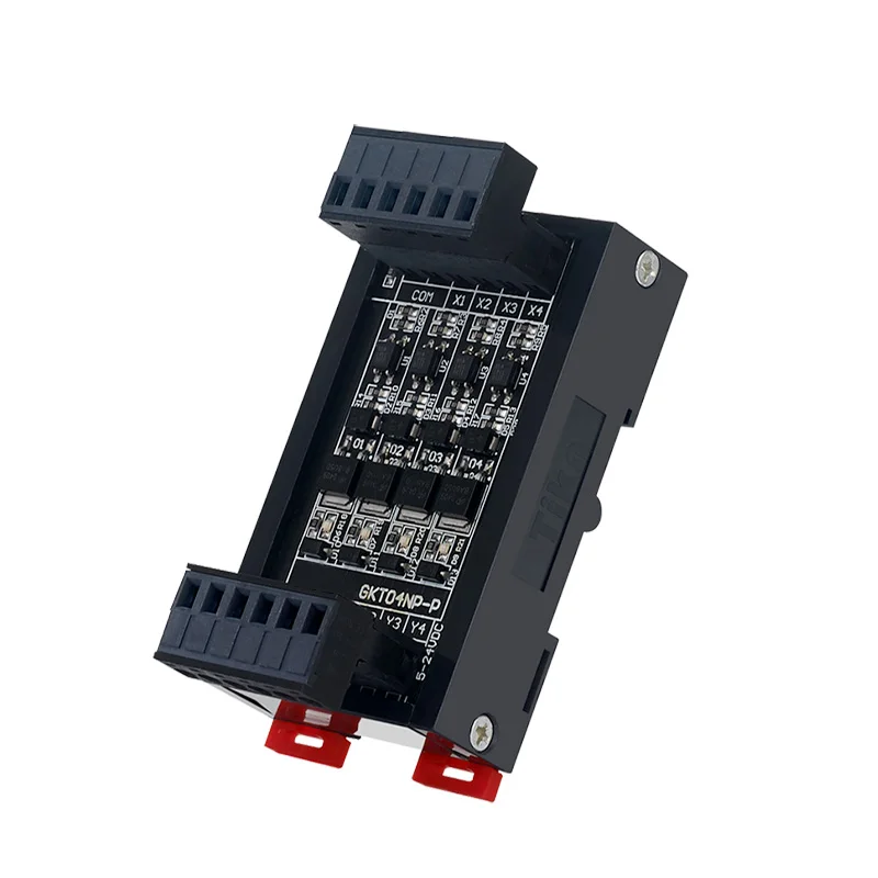 Din Rail PLC DC Amplifier Board Transistor Output 4/8/12/16 NPN/PNP Compatible 5V-24V Optical Lotus Isolation Anti-Interference