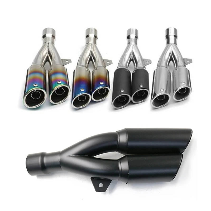 

Motorcycle exhaust muffler dual pipe escape for R15 zx6r vespa xmax300 ninja400 z650 z900 R3 er6n r6 DB killer 38-51mm Universal