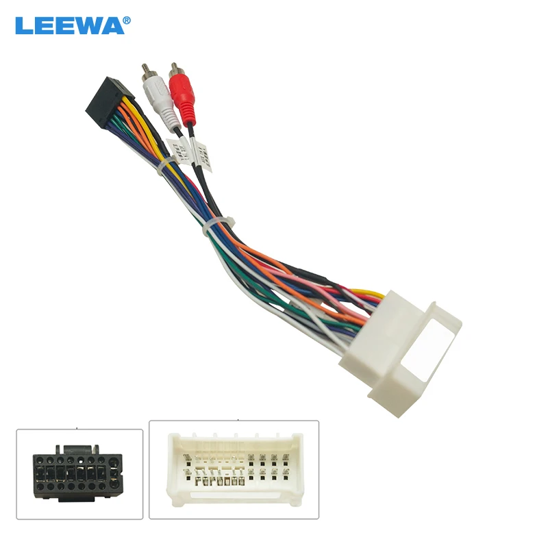 

LEEWA Car Audio Wiring Harness For Hyundai Elantra Santafe 04-07 Aftermarket 16pin CD/DVD Stereo Installation Wire Adapter