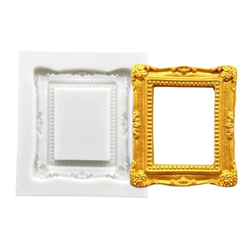 Photo Frame Silicone Mold Fondant Chocolate Sugarcraft Mold Cake Decorating Tools Baking Accessories