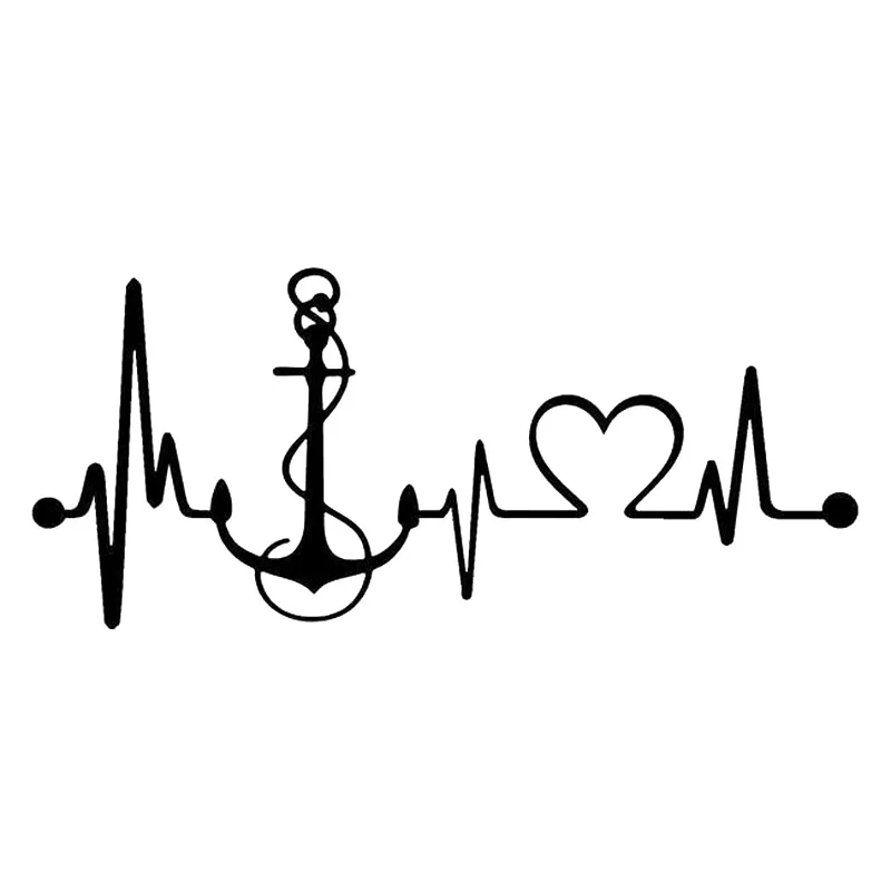 19cm*8.4cm Boat Anchor Heartbeat Monitor car stickers Fashion Personality Creative Car-Styling Stickers