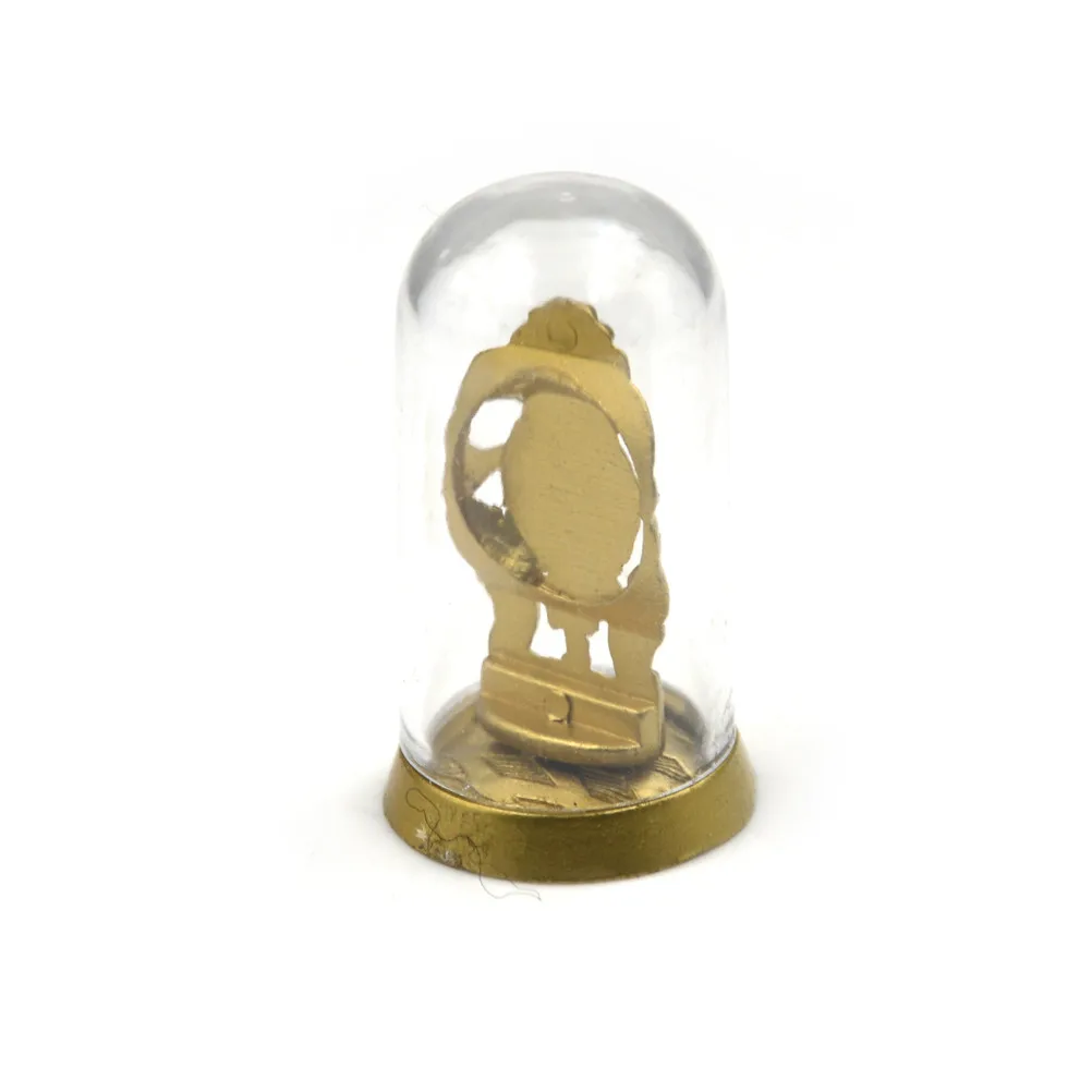 Maßstab 1:12 Elegante Gold Glas Dome Mantel Uhr Puppenhaus Miniaturen Dome Uhr