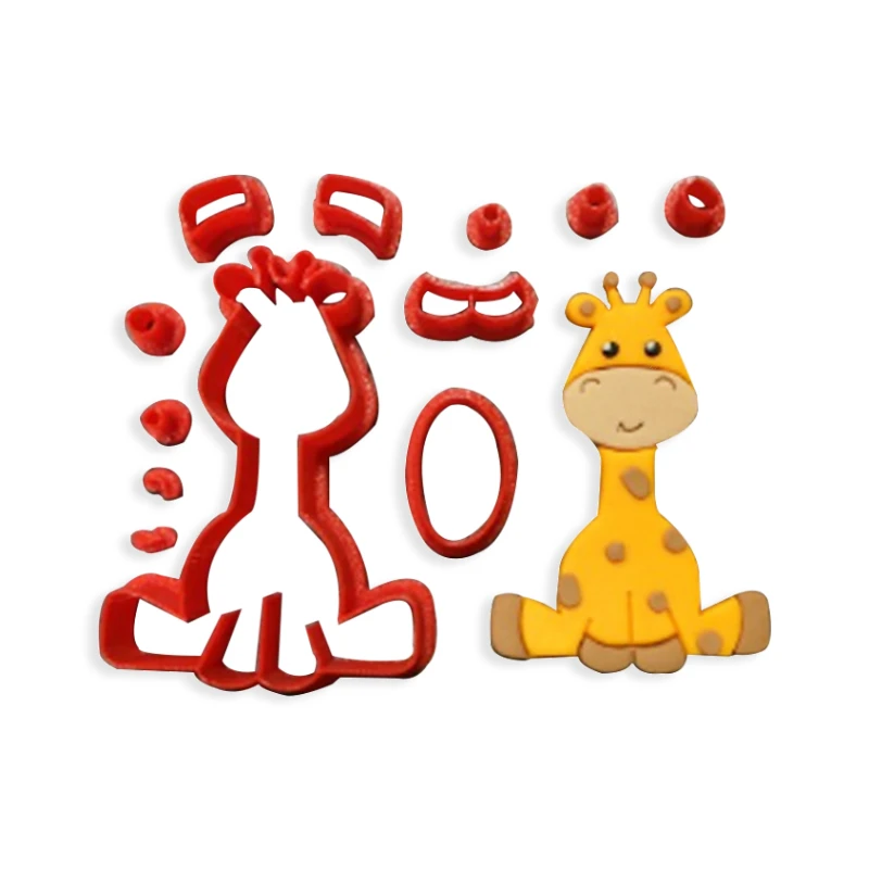 Cute Baby Giraffe Cookie Cutter Wild Animal Kid's Birthday Cake Cupcake Lollipop Fondant Gumpast Decorating