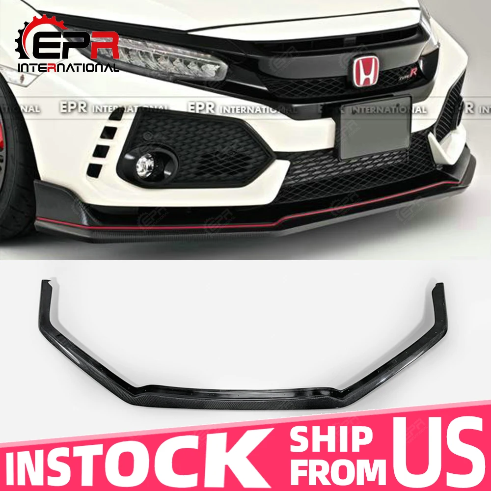 

US Warehouse For FK8 CIVIC TYPE-R VRSAR1 Carbon Fiber Front Lip Trim Body Kit Tuning Part FK8 Carbon Front Splitter Racing