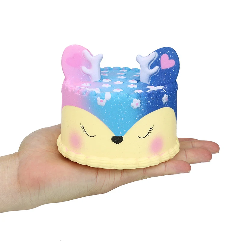 Jumbo Cake Squishy Galaxy Deer Squishies Cream Scented Squishies Slow Rising Squeeze Kid Toy Phone Strap