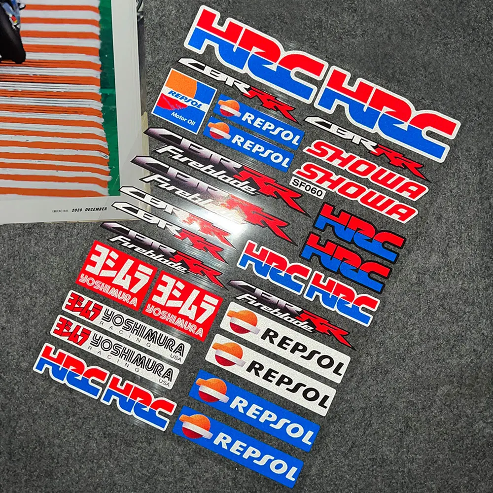 Reflective Motorcycle Accessories Tank Decals Helmet Stickers for HRC REPSOL CBR1000RR CBR650F CBR600RR CBR500/300/200R