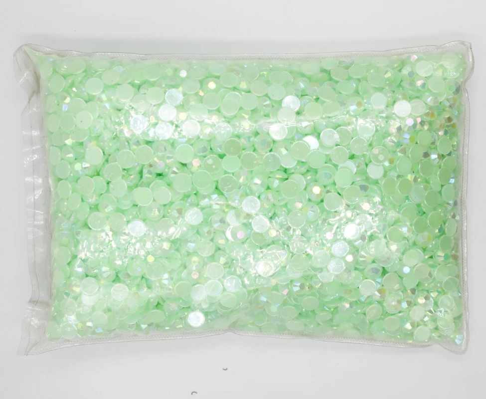 

Jelly Peridot AB Color 1.5~7mm Flat Back Round Acrylic Rhinestones Beads / Stones ,3D Acrylic Nail Art / Garment Decoration