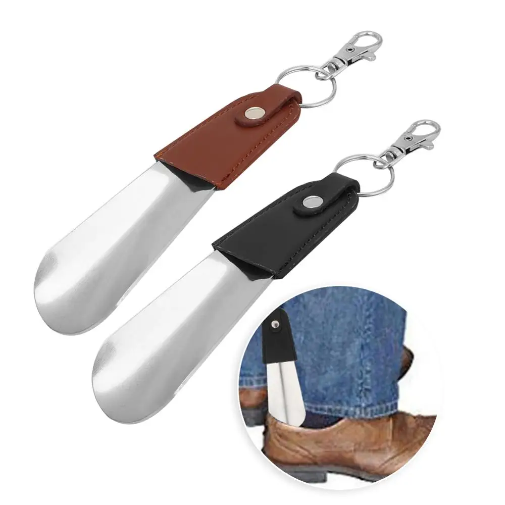 

Elderly Pregnant Women Key Chain Mention Shoe Lifter Action Inconvenient Wear Shoes Auxiliary Tool Stainless Steel Shoe Horn New