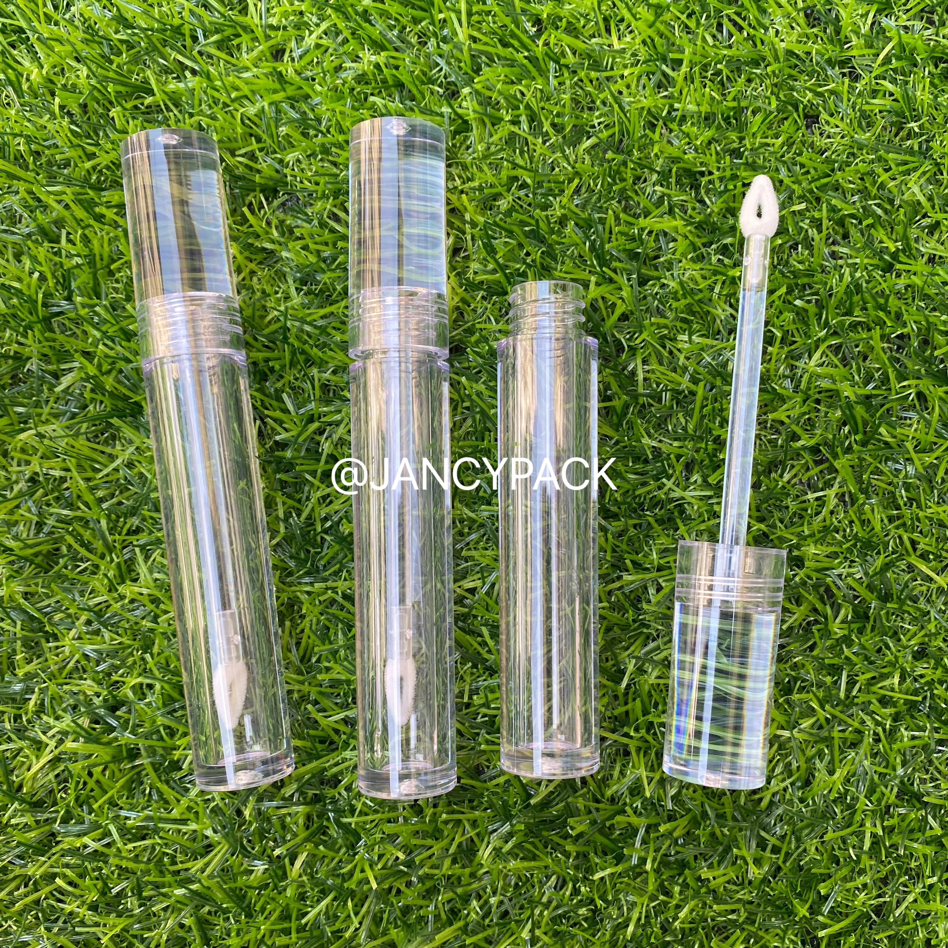 

Wholesale 5ml Custom Lipgloss Wand Tubes Transparent Cylinder empty Full Clear Lipgloss Tubes plastic refillable bottle