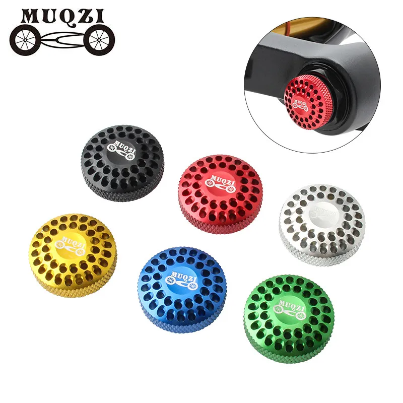 MUQZI Bike Shoulder Air Fork Cover Mountain Bicycle Suspension Air Front Fork Aluminium Alloy Shcrader Valve Protector Cap