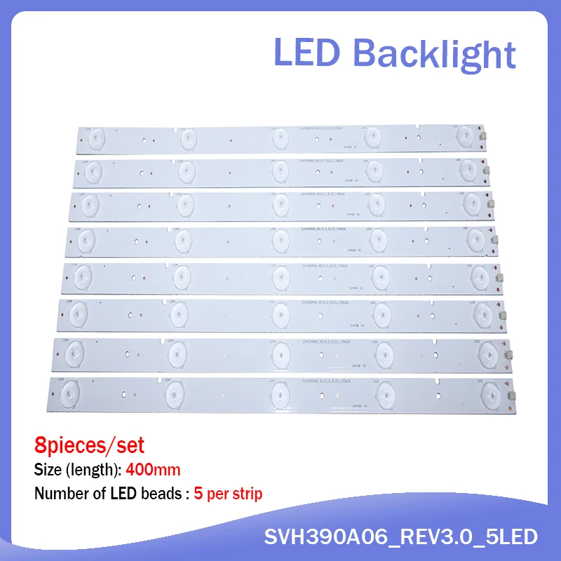 

100%NEW 8Pieces/lot 5LEDS 400mm LED strip For SVH390A06 NS-40D420NA16 Samsung 2013CHI400 3328N1 05