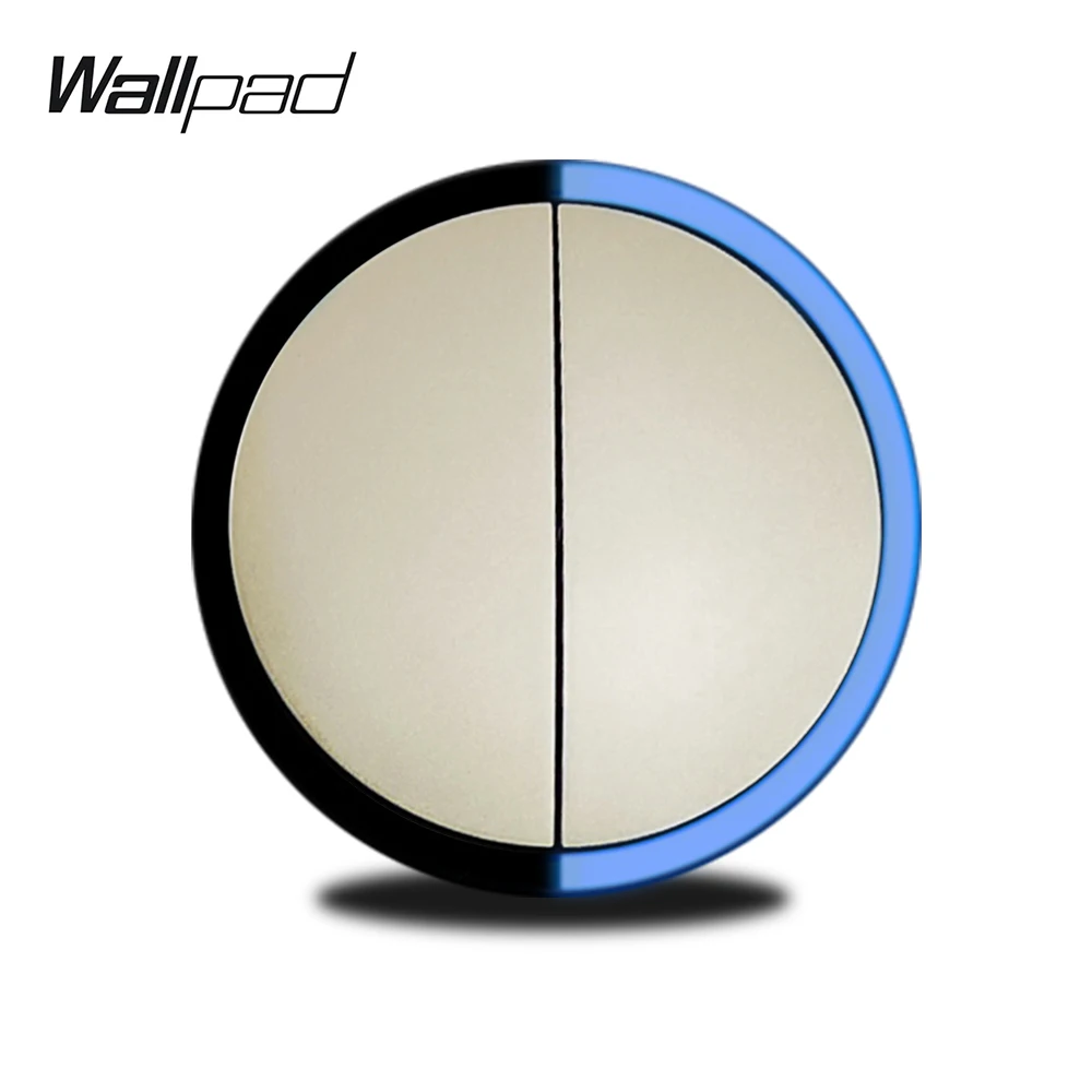 Wallpad L6 2 Gang Wall Switch Push On Off Button Circle LED Indicator Light Power Switch 5 Colors DIY Free Combination