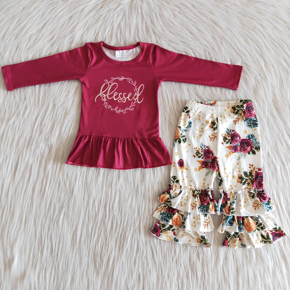

New Design Baby Girls Designer Clothes Set RTS Wholesale Children Clothing Toddler Girls Boutique Outfits Fashion Kids Clothing