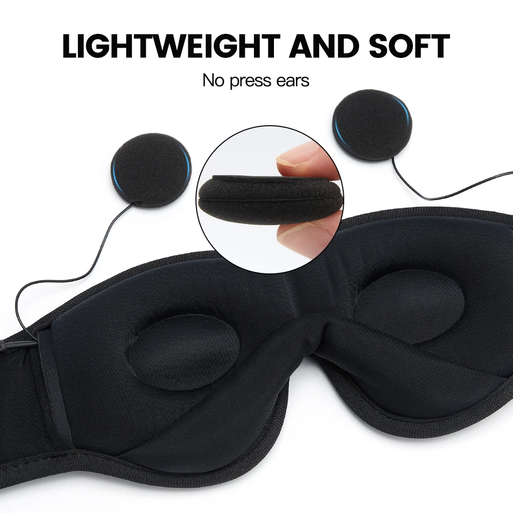 5.0 Bluetooth Sleeping Headphones Music Sleeping Mask Sleeping Aid Sleepi Headband Wireless Earphone Music Eye Mask for Sleeping