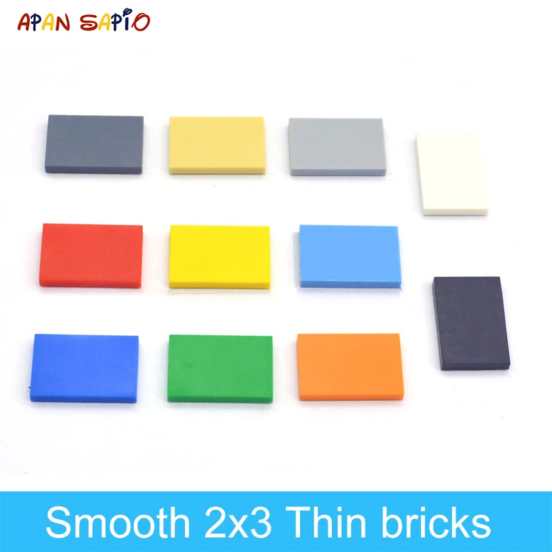 

100PCS DIY Building Blocks Thin Figure Bricks Smooth 2x3Dots Educational Creative Size Compatible With Brand Toys for Children