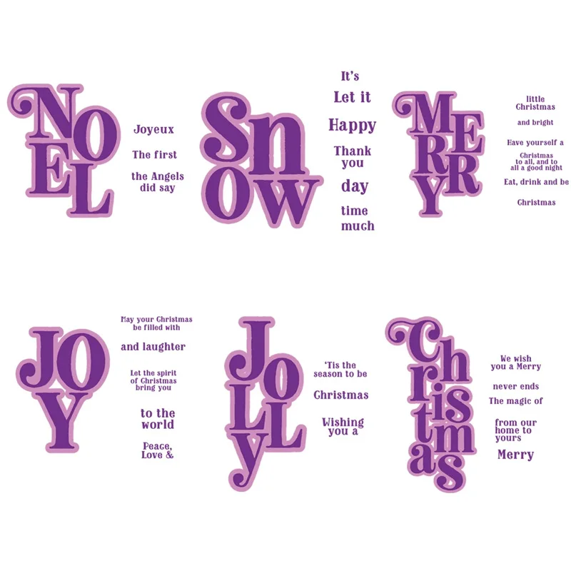 Words Combination Series NOEL SNOW MERRY Transparent Clear Stamps And Cutting Dies For DIY Scrapbooking Cards Crafts New