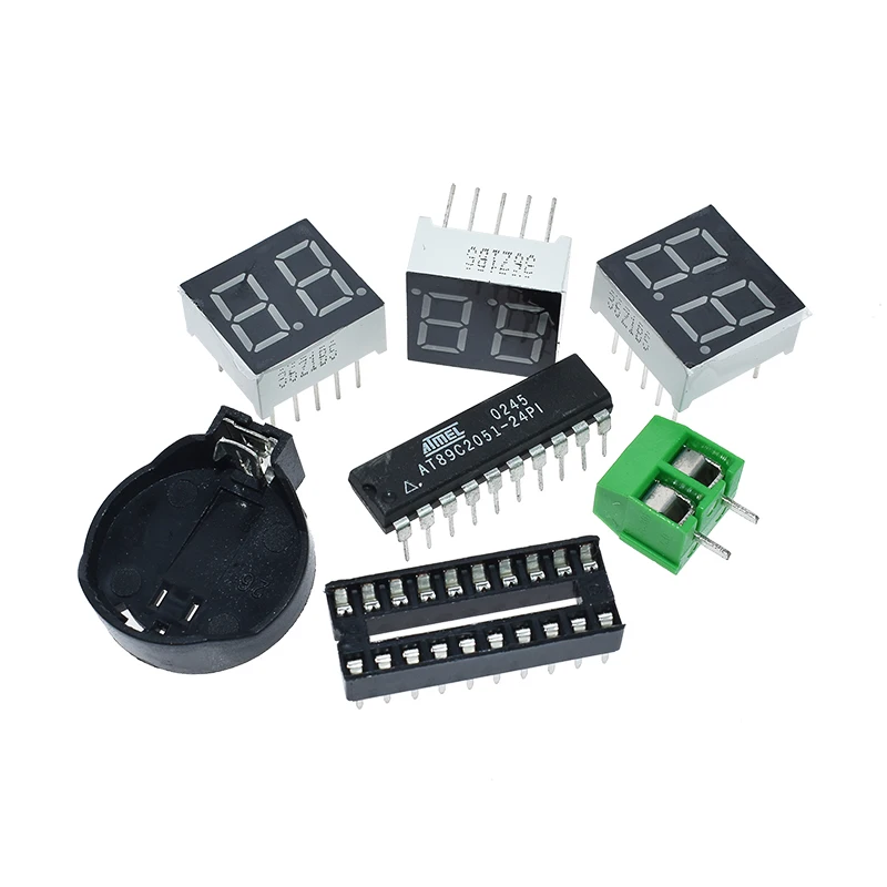 DIY Kits AT89C2051 Electronic Clock Digital Tube LED Display Suite Electronic Module Parts and Components DC 9V - 12V