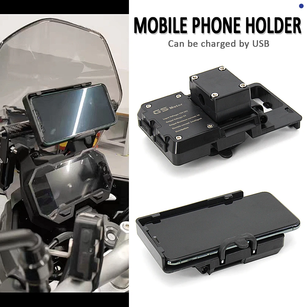 USB Charger Fast Charging Mobile Phone Navigation Bracket For BMW R1250GS R1200GS ADV S1000XR F650GS F850GS F900R R1200RS