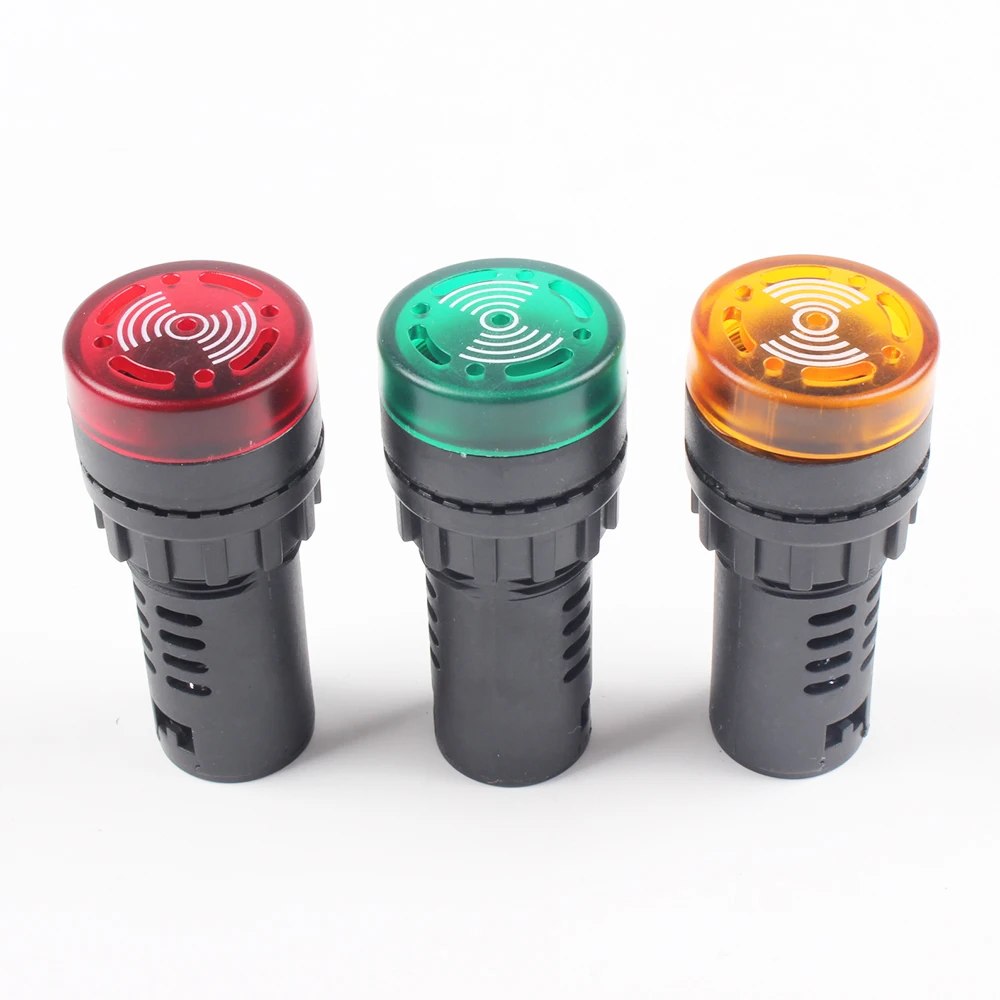 1pc 12V 24V 220V 22 ミリメートルフラッシュシグナルライトカラフルな AD16-22SM 赤色 Led アクティブブザー音アラームインジケータ赤緑黄