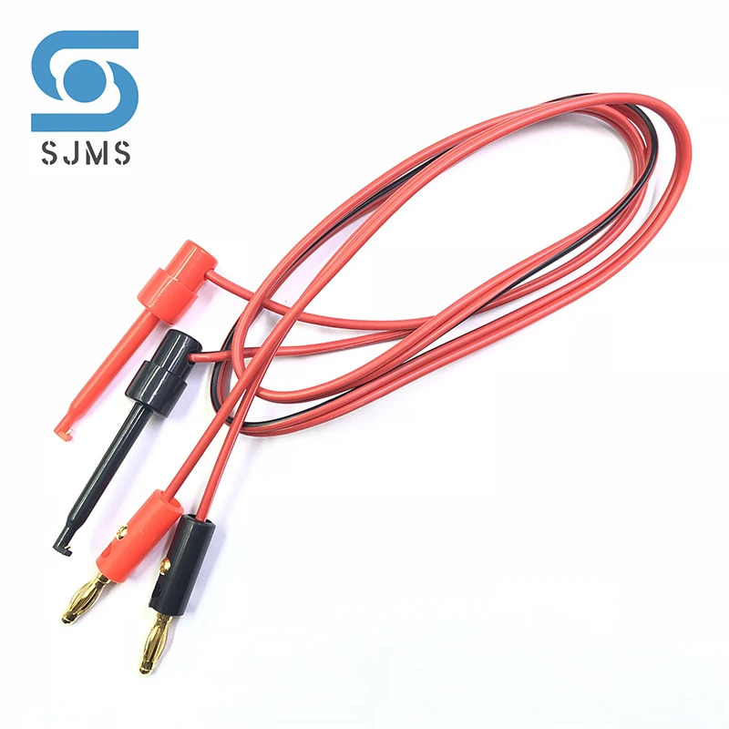 5 Pair Multimeter Tools 4mm Gold Plated Banana Plug to Test Hook Clip Lead Cable 1M (3.3Ft) Test Line Cable Equipment Connector