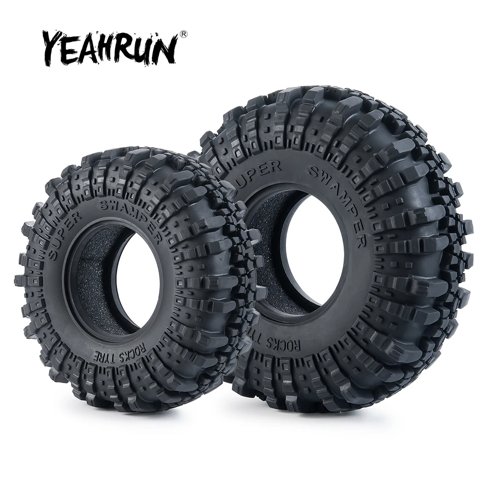 YEAHRUN-neumáticos de goma Beadlock para coche de control remoto, llanta de rueda de 1,9/2,2 pulgadas, 107/137mm OD para Axial SCX10 Wraith TRX-4 1/10