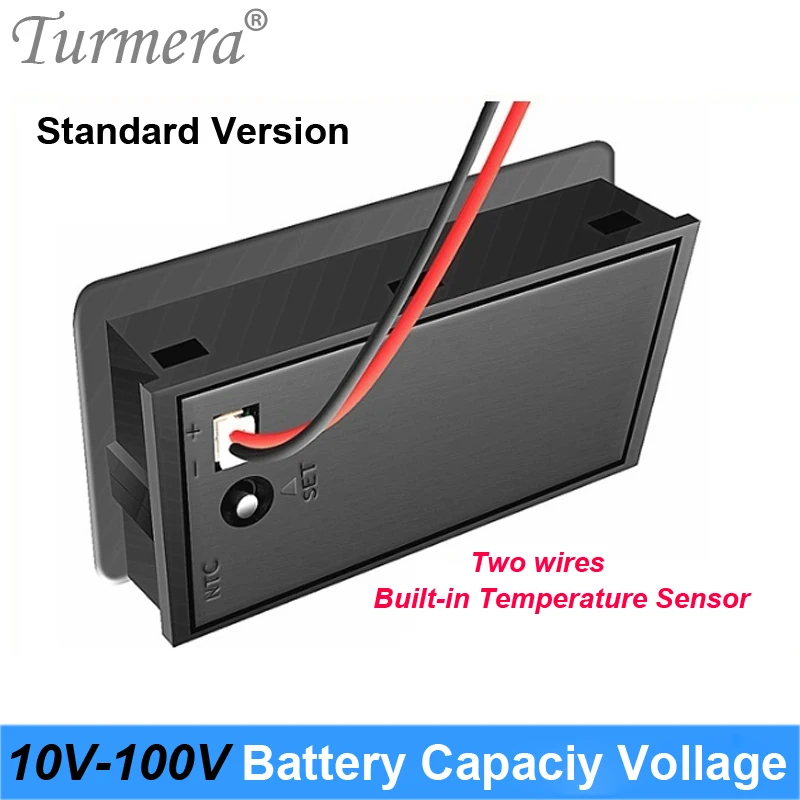 Turmera 12V 24V 36V 48V 60V 72V Li-ion Lifepo4 akumulator kwasowo-ołowiowy wskaźnik pojemności wyświetlacz woltomierz LCD miernik temperatury Test