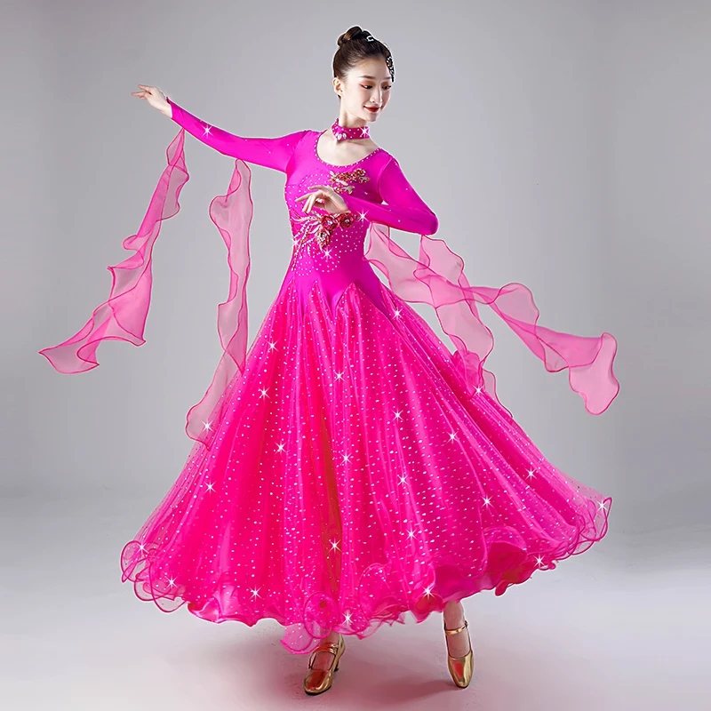 

New Style Woman modern dance Dress performance dress national standard dance competition dress Waltz dance Costumes WY-229