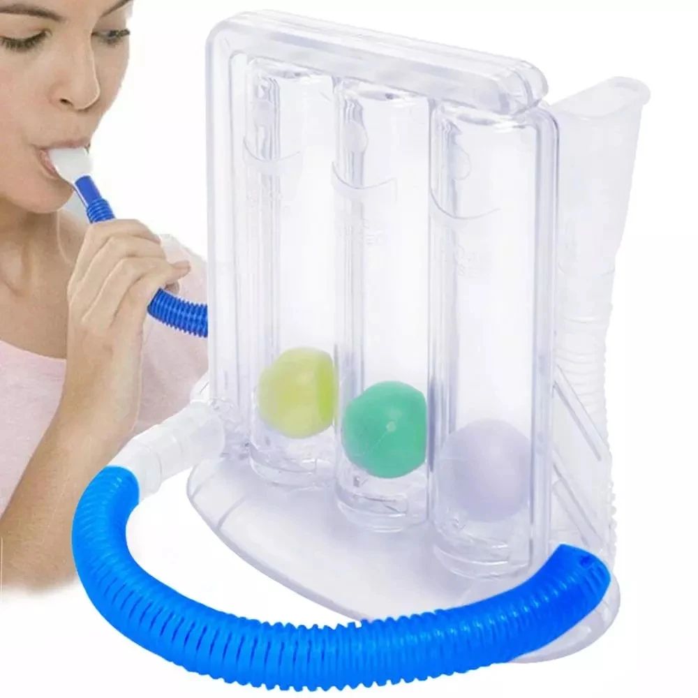 Home Three Ball Vital Capacity Breathing Trainer Incentive Spirometer Lung Inhalation Exerciser Rehabilitation Training Device