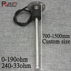 Custom Size 700/800/900/1000/1500mm Fuel Level Gauge Sensors Water Tank Level Sensor 0~190ohm 240~33 ohm Fit Marine Boat Cars
