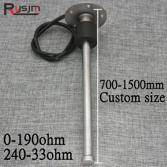 Rozmiar niestandardowy 700/800/900/1000/1500mm wskaźnik poziomu paliwa czujniki czujnik poziomu wody w zbiorniku 0 ~ 190ohm 240 ~ 33 ohm Fit łódź morska samochody
