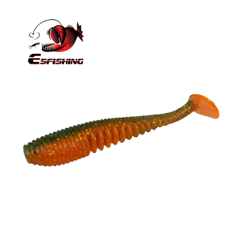 ESFISHING 인공 소프트 실리콘 미끼, Awaruna FLK Minnow, 향기 나는 소금, 페스카 낚시 미끼, 태클 T 테일 샤드, 60mm, 100mm