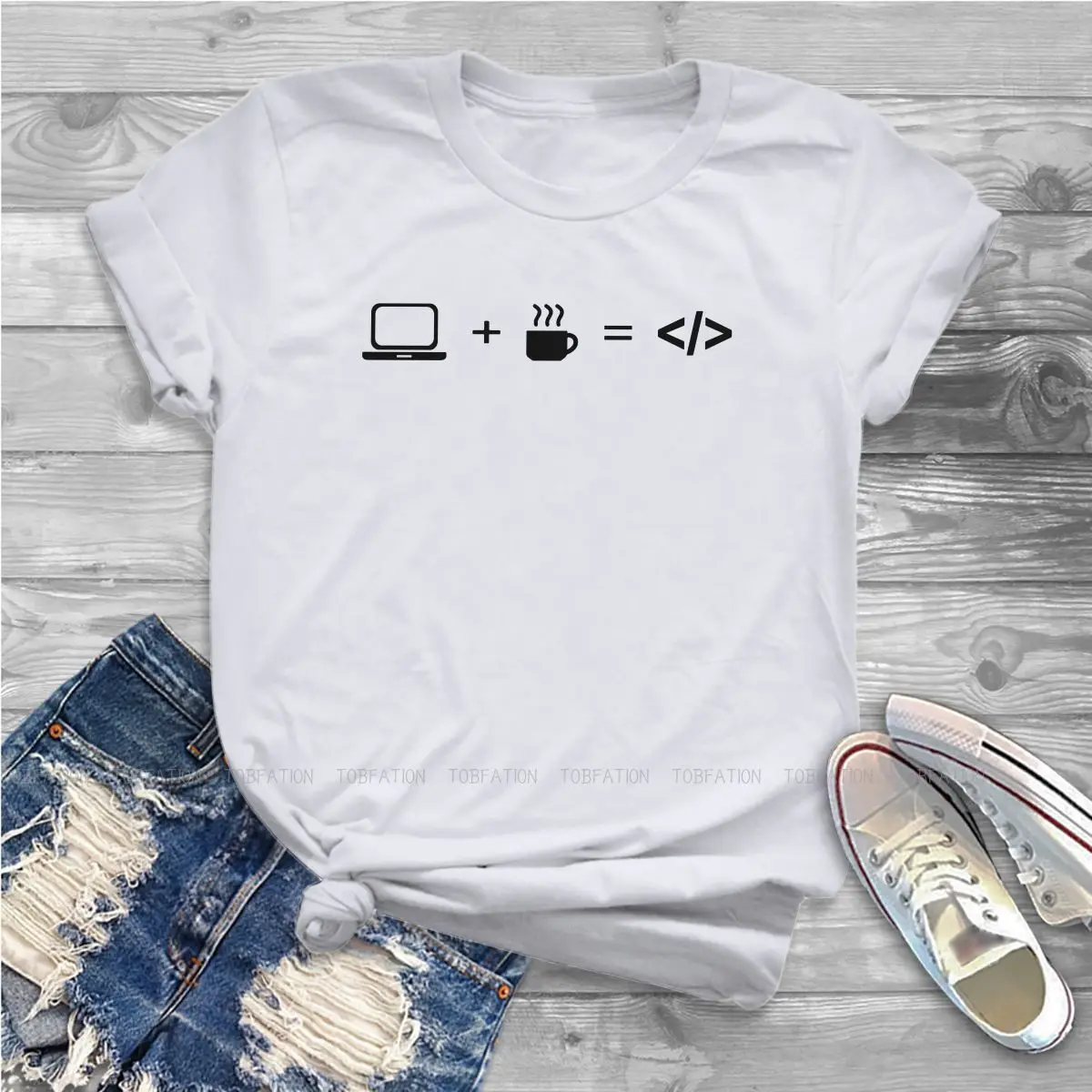 Software Developer IT Programmer Geek Women T Shirt Life of a Coder Female Tops Harajuku Funny Tees Ladies 4XL Cotton Tshirt