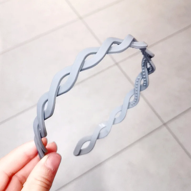 New Fashion Solid Color Resin Cross Anti-slip Wave Shape Toothed Wild Women Girls Hair Accessories Headdress