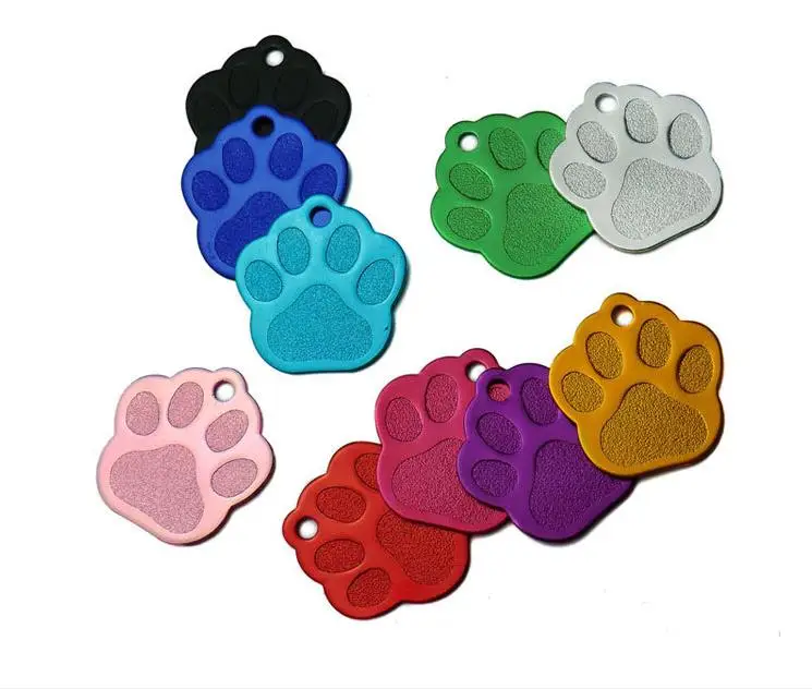 35*33mm Aluminum Paw Print Pet Tags ,Assorted Colors Pet Id Tags,Dog Tag,Pendant For Animal SN3912