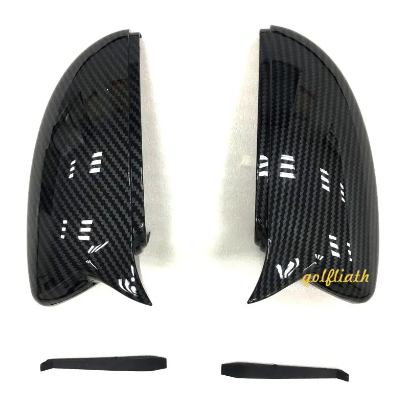 NEW Side Wing Mirror Covers Caps carbon fiber look Replacement fit for volkswagen Scirocco passat CC golf MK7 Rearview