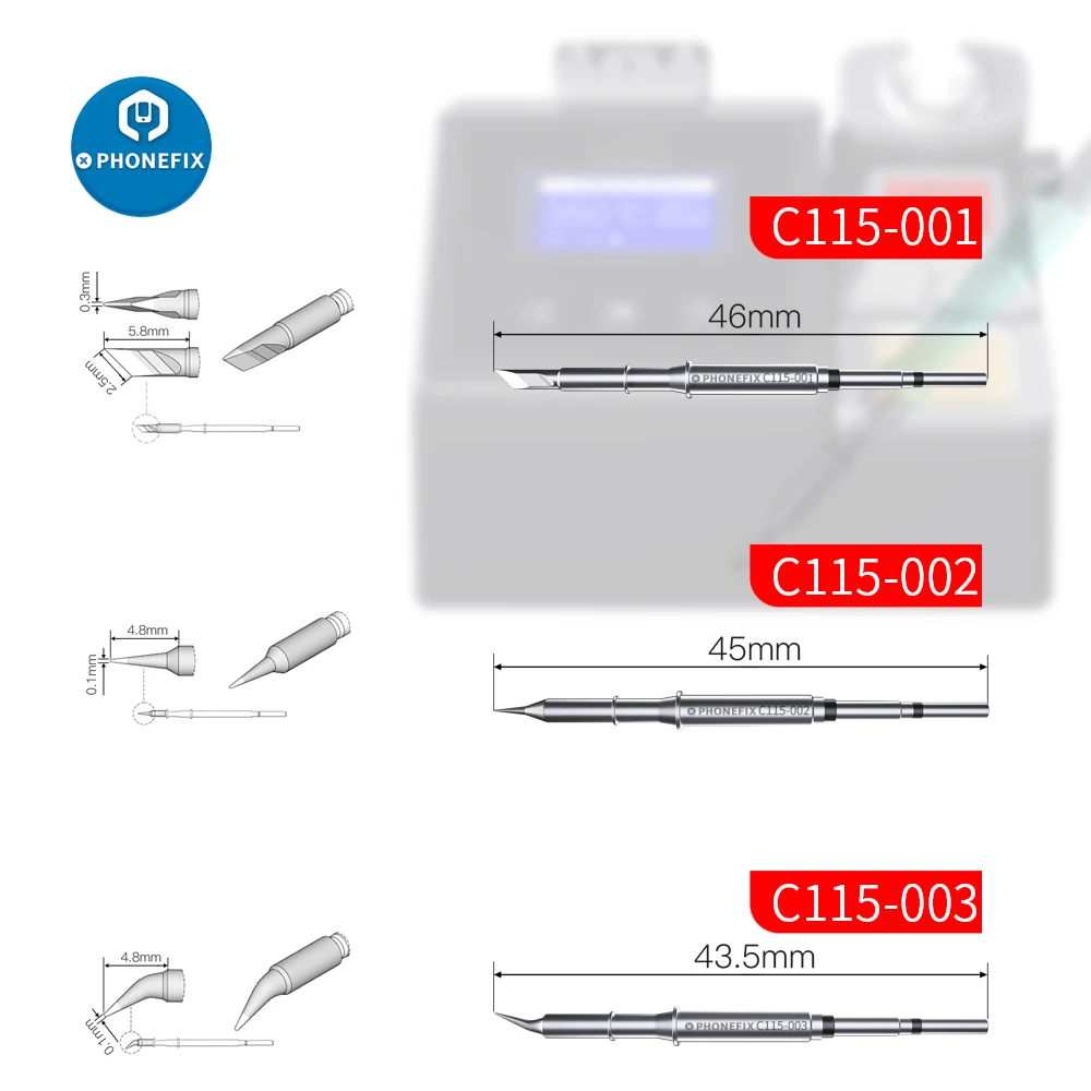 Imagem -03 - Dicas de Ferro de Solda Substituição para Jbc Nase-c Nane-c Sugon T36 T3602 Estação de Solda Nano Série C115