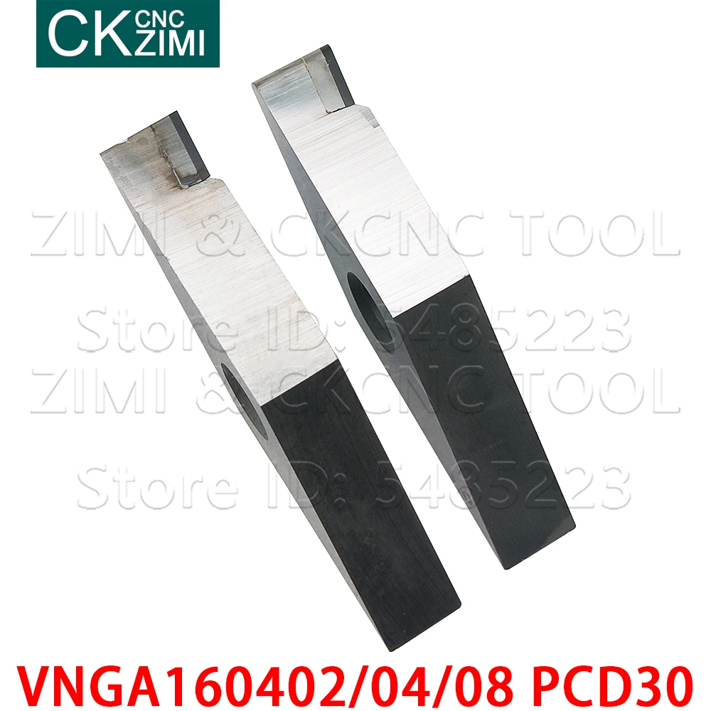 VNMG VNGA VNGA160402 PCD VNGA160404 PCD VNGA160408 PCD lắp Kim Cương biến Lưỡi Dao TIỆN CNC công cụ chèn cho Đồng nhôm
