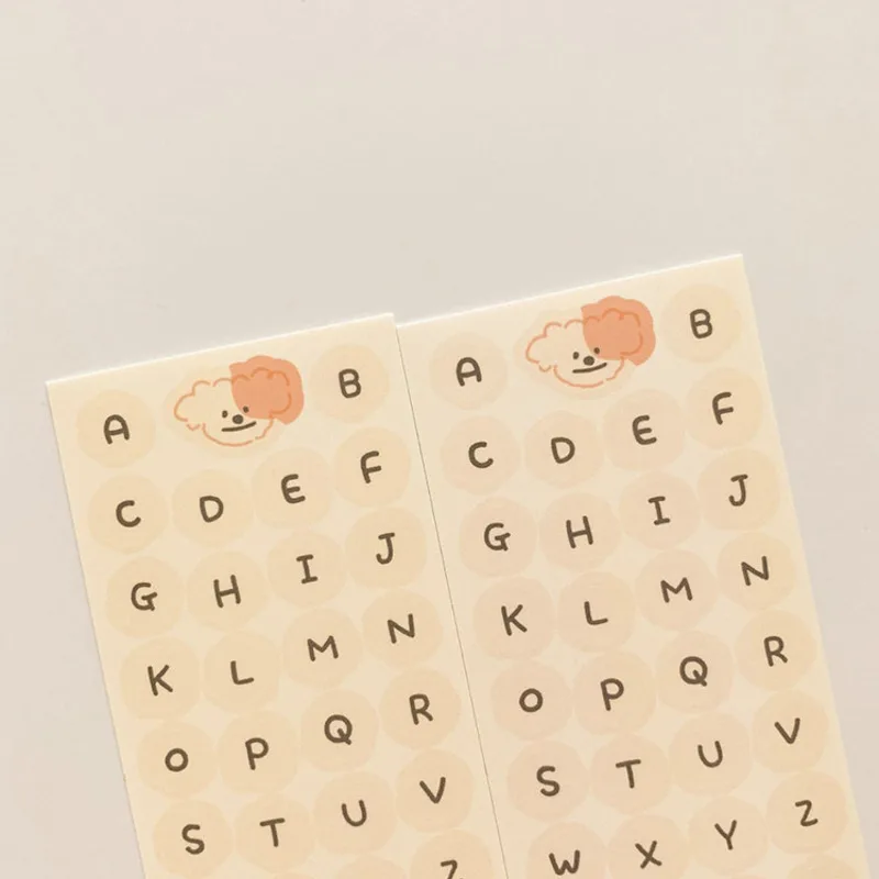 Ins Color Alphabet Label Sticker Sealing Collage Kawaii Small Pattern English Letter Stationery Creative Diy Decorative Sticker