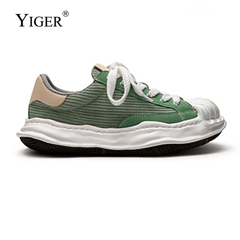 YIGER Men's Sneakers Mihara Kangyu shell-toe dissolving shoes retro thick-soled wild couple Canvas shoes Japan sports shoes men