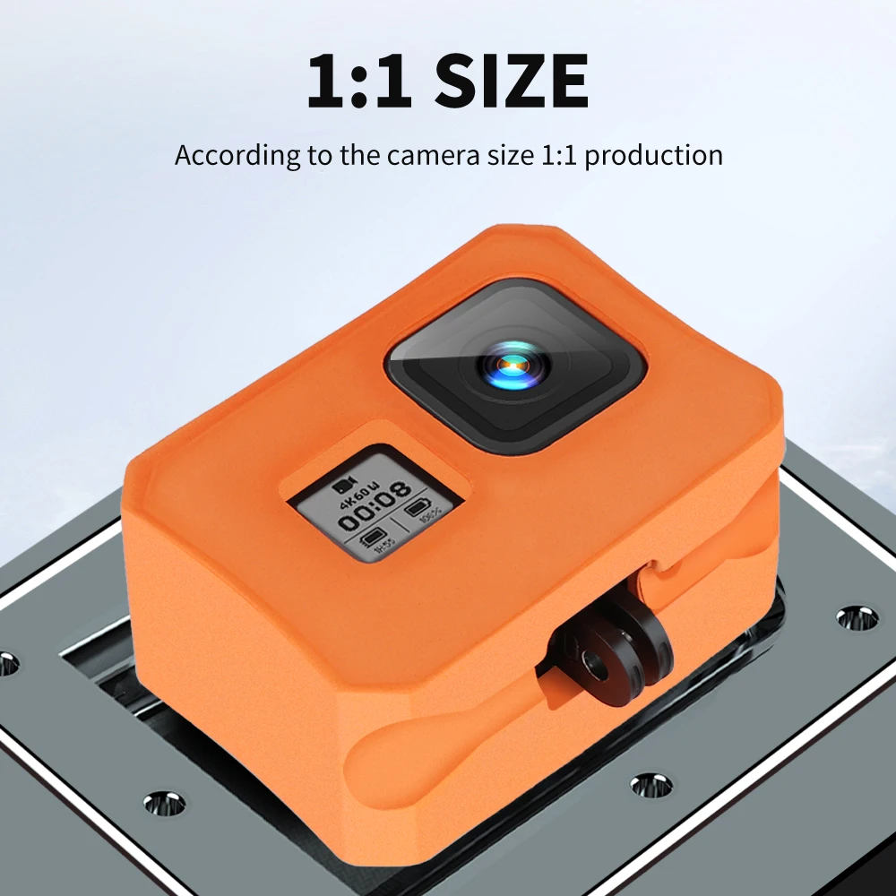 Orange Floaty Case Protective Surfing Cover for Gopro Hero 8 Black Water Accessory Floating Housing Anti-Sink