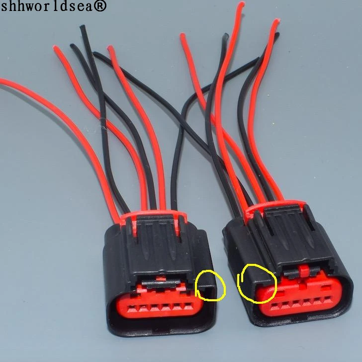 worldgolden 6 Pin 0.6mm Accelerator Pedal Position Sensor Throttle Pedal Connector Plug Wire Cable Pigtail For FORD GM 1438153-5
