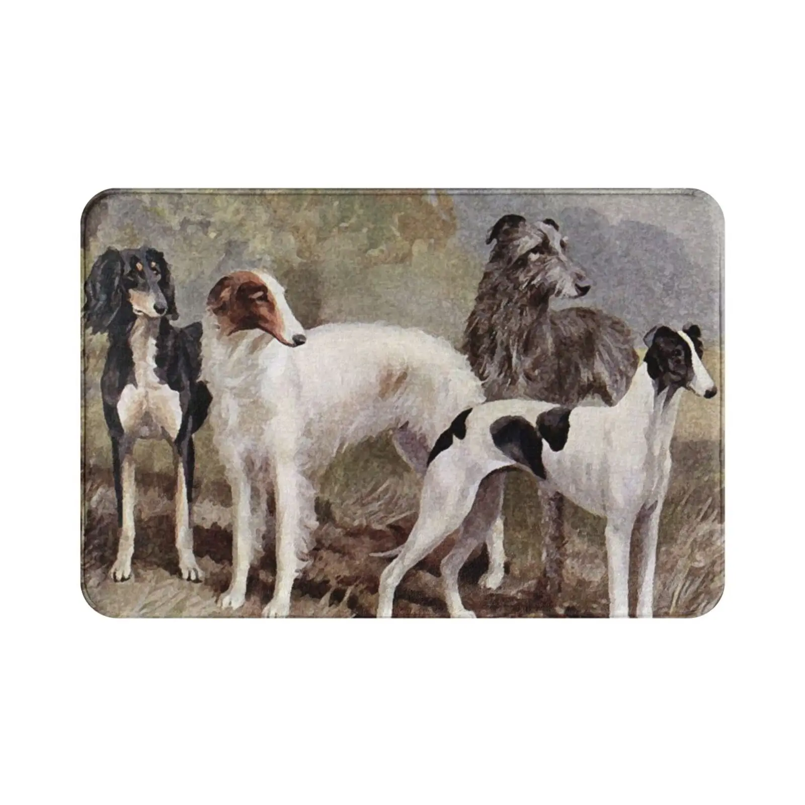 Sighthounds Carpet Mat Rug Cushion Soft Borzoi Saluki Greyhound Deerhound Hound Russian Wolfhound