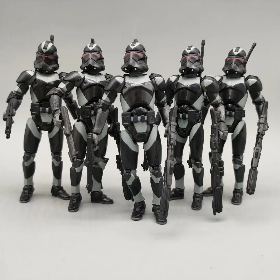 Lot of 5 Star Wars Republic Shadow Utapau Black Clone Trooper 3.75