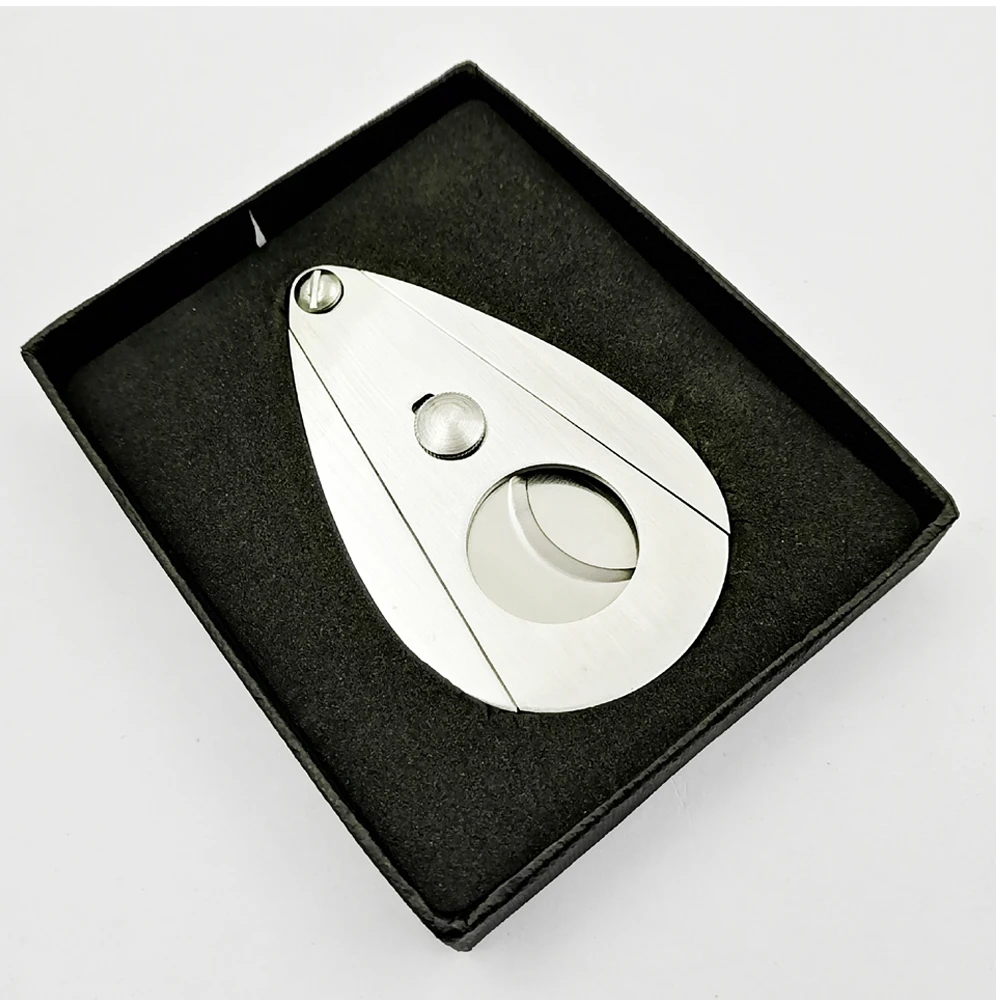 

Automatic stainless steel cigar scissors Pocket Double Blades Cigar Cutter Metal cigar Guillotine smoking accessories