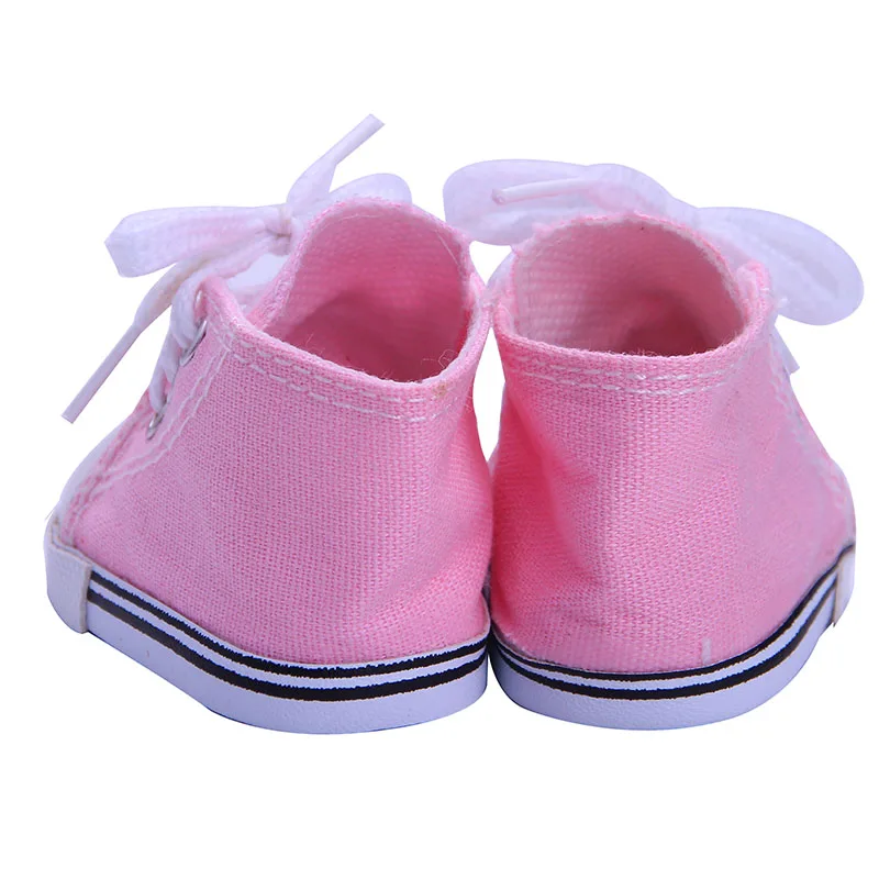 Zapatos de muñeca de lona de 7Cm, accesorios de ropa para bebé americano de 18 pulgadas y 43Cm, nueva generación, juguetes de bricolaje rusos para niñas, regalos