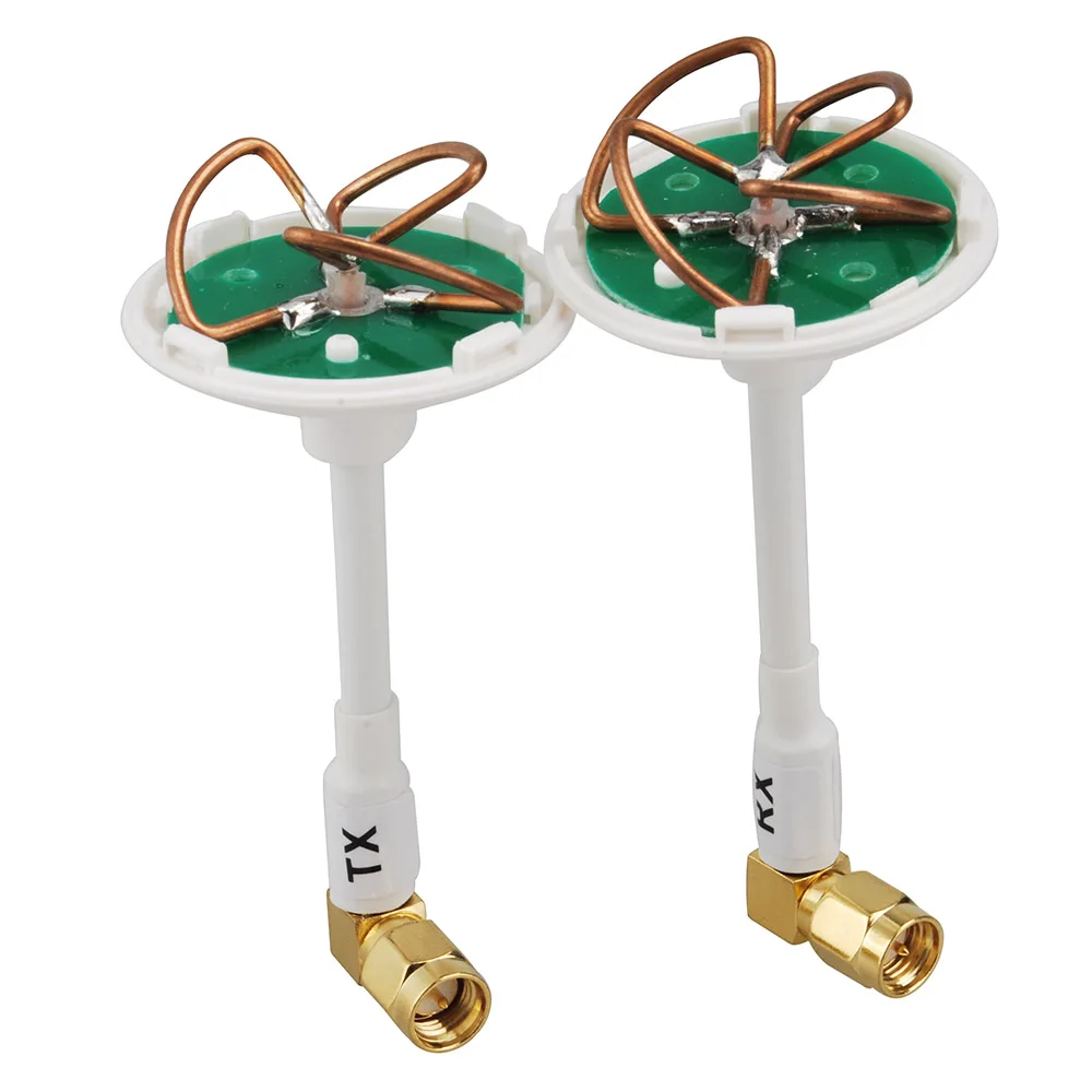 Superbat 2.4GHz/5.8Ghz 3dbi Double Frequency 4&3 Blade Clover Leaf Directional Antenna SMA Male Right Angle Connector